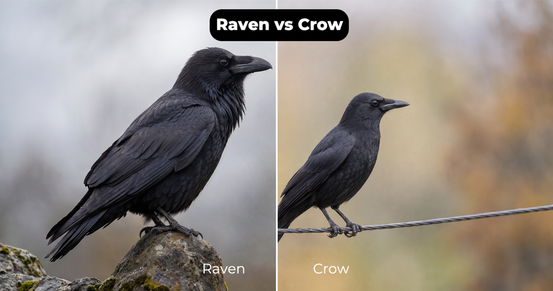 Raven vs Crow: 5 Ways to Tell Them Apart by Size, Tail, Beak, Flight, and Sound