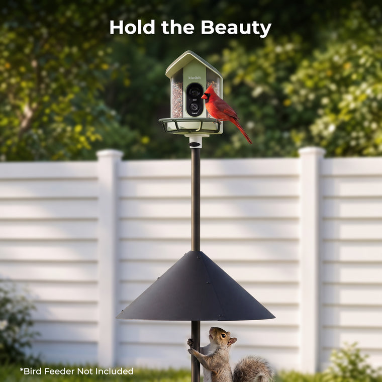 Kiwibit 75 Inch Smart Bird Feeder Pole with Squirrel Proof Baffle