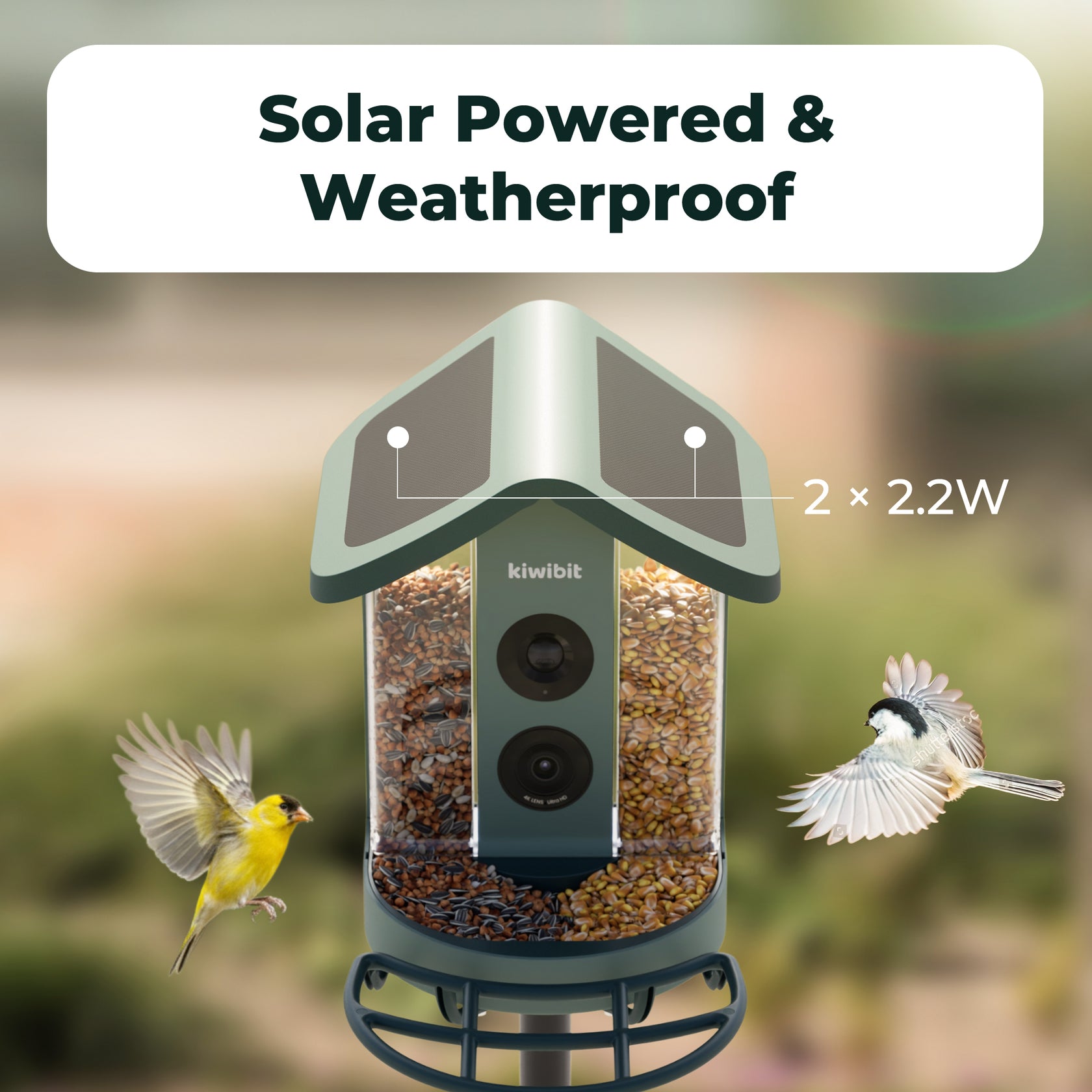 Kiwibit Smart Bird Feeder – 4.4W Solar Roof Replacement (IP65 Waterproof)