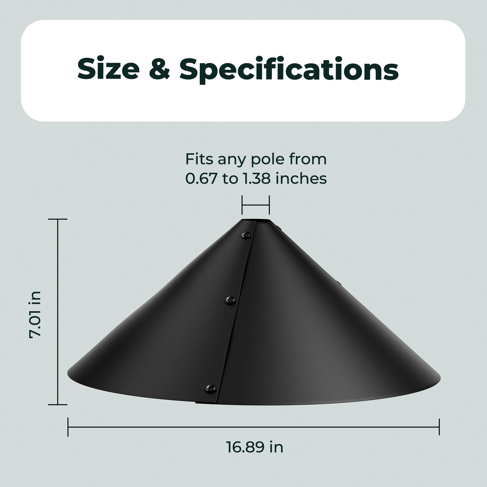 Kiwibit 19" Squirrel Baffle for Bird Feeder Pole