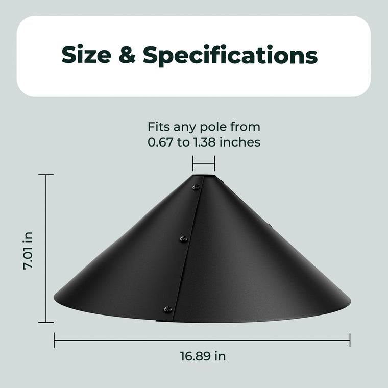 Kiwibit 19" Squirrel Baffle for Bird Feeder Pole
