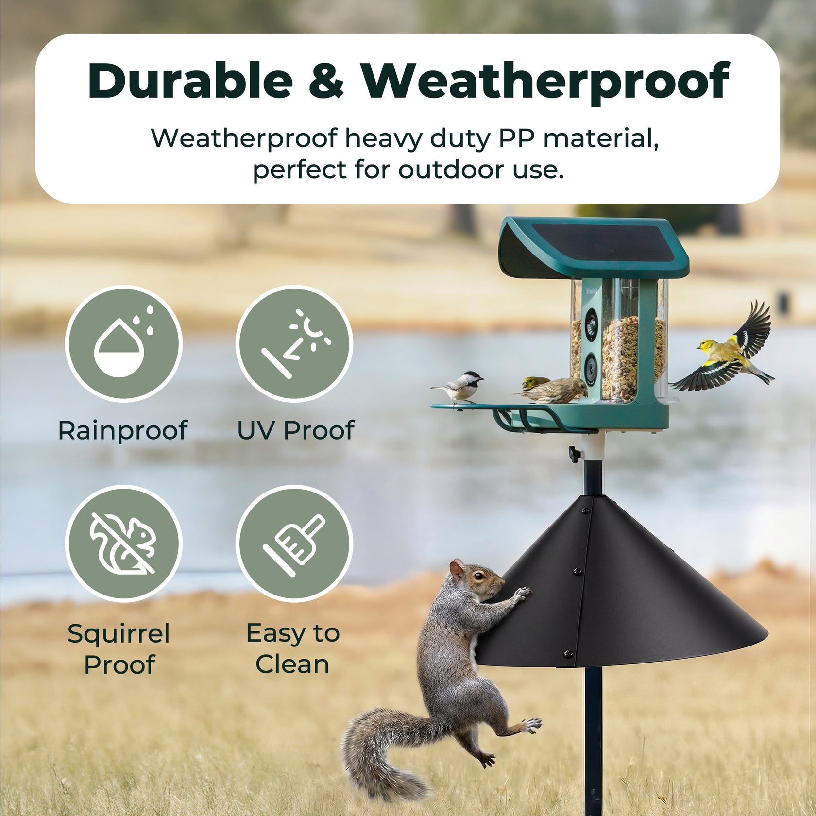 Kiwibit 19" Squirrel Baffle for Bird Feeder Pole