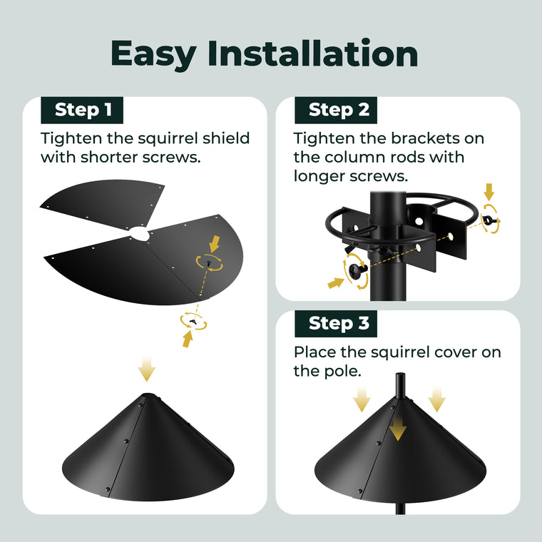 Kiwibit 19" Squirrel Baffle for Bird Feeder Pole