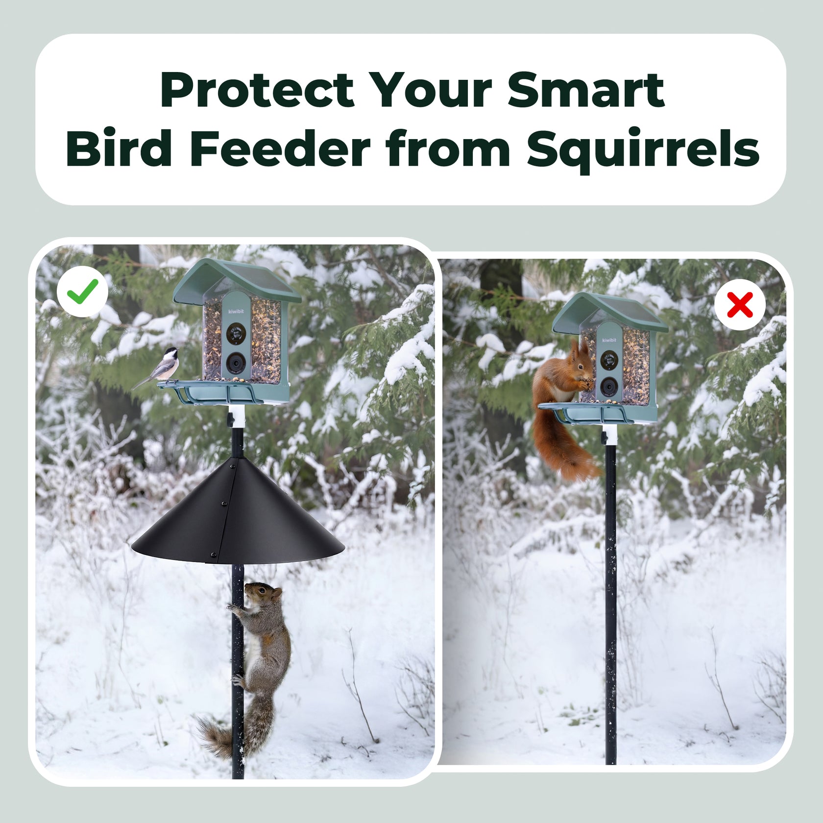 Kiwibit 19" Squirrel Baffle for Bird Feeder Pole
