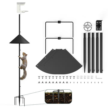 Kiwibit 75″ Inch Smart Bird Feeder Pole with Squirrel Proof Baffle