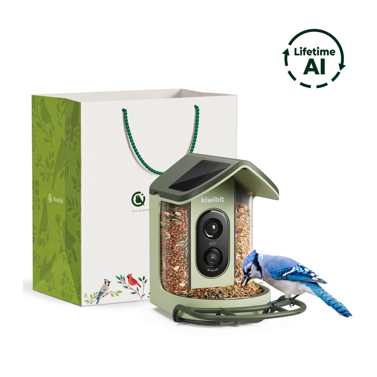 Kiwibit Bird Feeder 2 Mini Gift Kit (Lifetime AI Included)