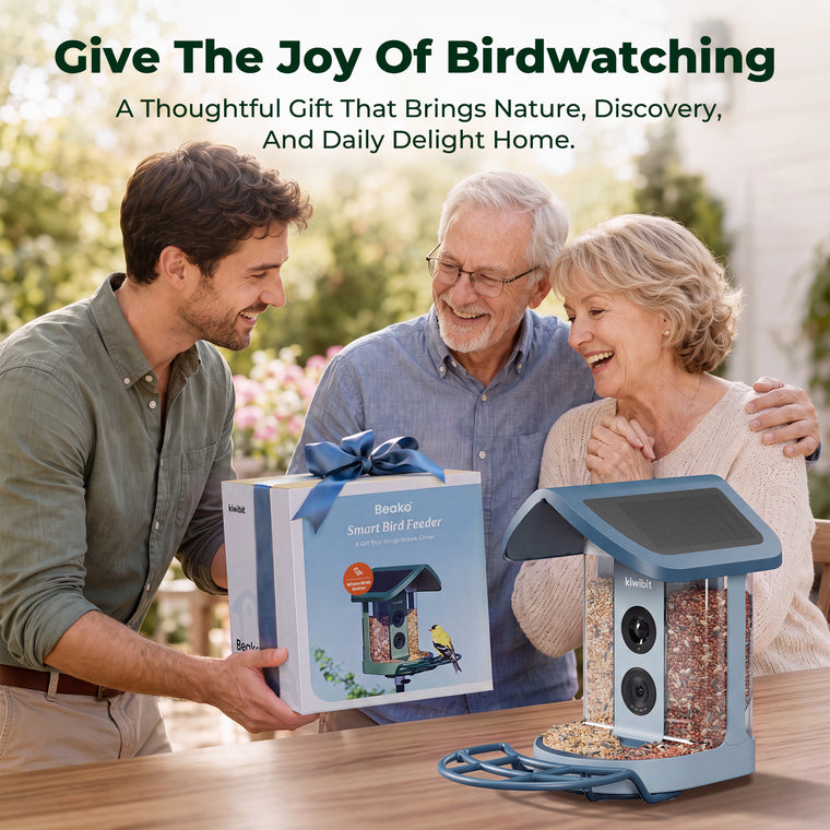 Kiwibit Bird Feeder 2 4K AI Camera with Solar Panel (Blue)