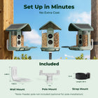Kiwibit Bird Feeder 2 4K AI Camera with Solar Panel