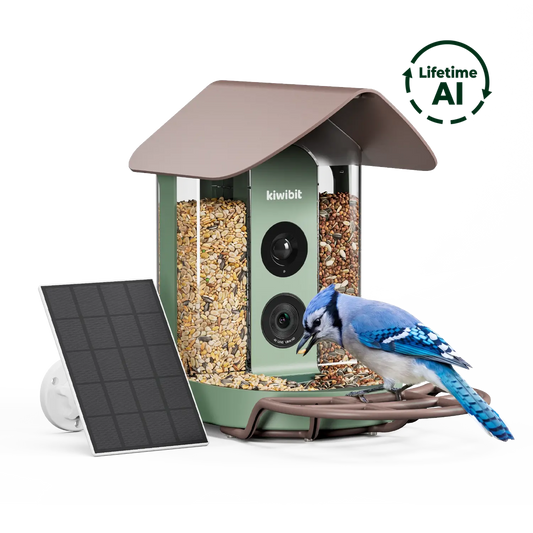 Kiwibit Bird Feeder 4K AI Camera Solar Panel Kit (Lifetime AI Included)
