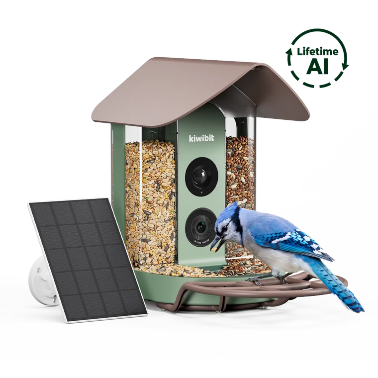 Kiwibit Bird Feeder 4K AI Camera Solar Panel Kit (Lifetime AI Included)