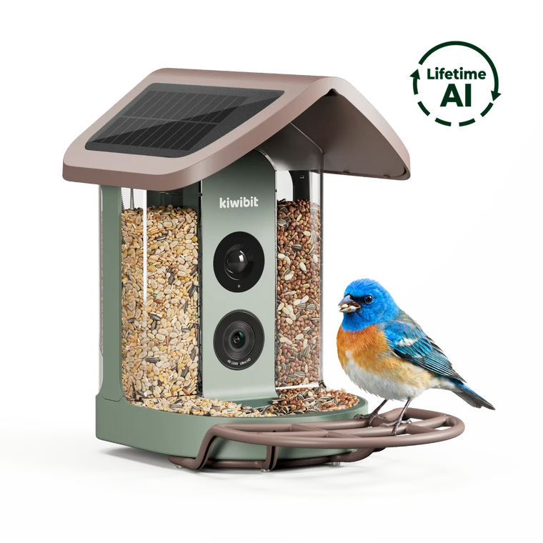 Kiwibit Bird Feeder 2 4K AI Camera with Solar Panel (Lifetime AI Included)