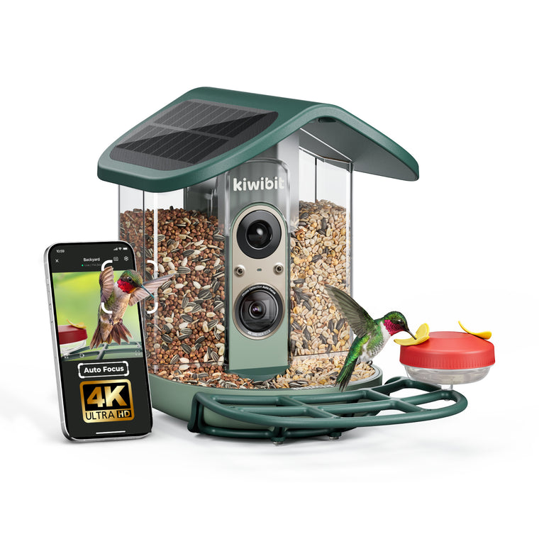 Kiwibit Bird Feeder 2 Pro 4K AI Camera with Solar Panel