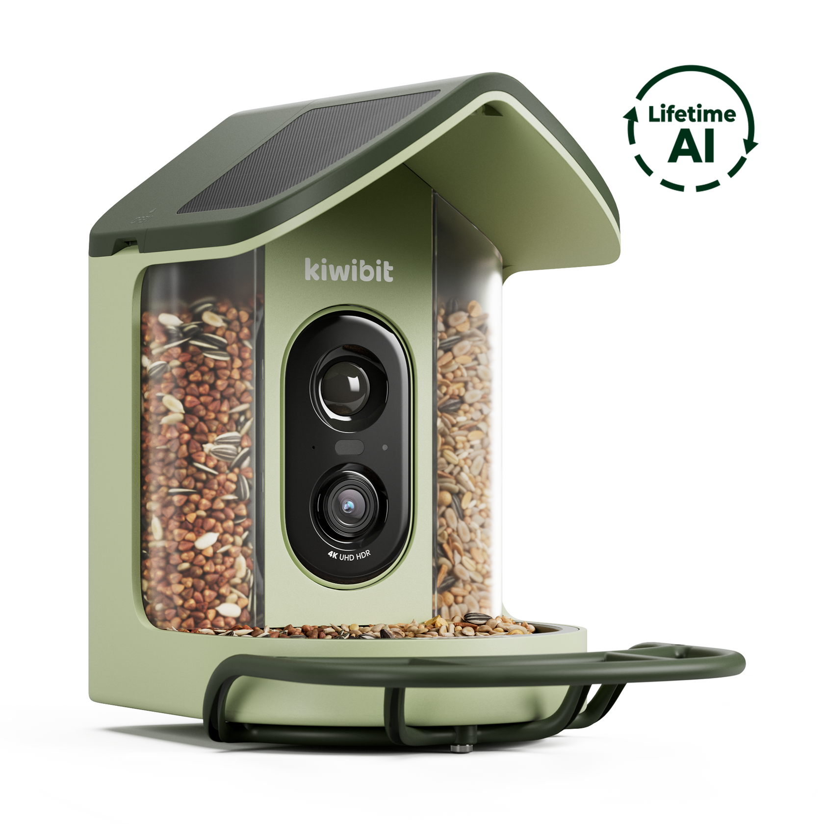 Kiwibit Bird Feeder 2 Mini 4K AI Camera with Solar Panel (Lifetime AI Included)