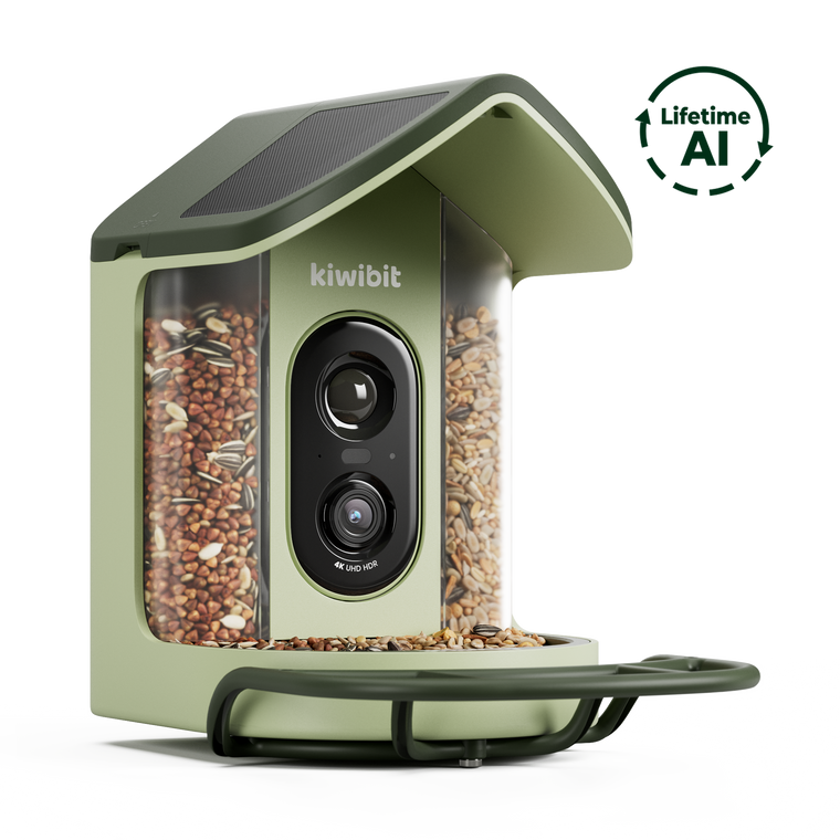 Kiwibit Bird Feeder 2 Mini 4K AI Camera with Solar Panel (Lifetime AI Included)