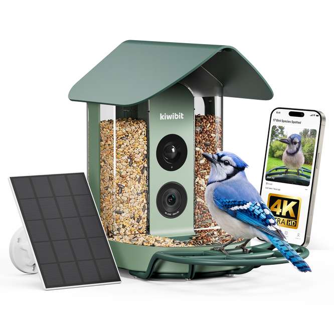 Kiwibit Bird Feeder 4K AI Camera Solar Panel Kit