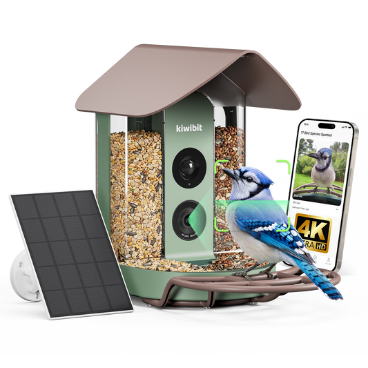 Kiwibit Bird Feeder 4K AI Camera Solar Panel Kit (Lifetime AI included)