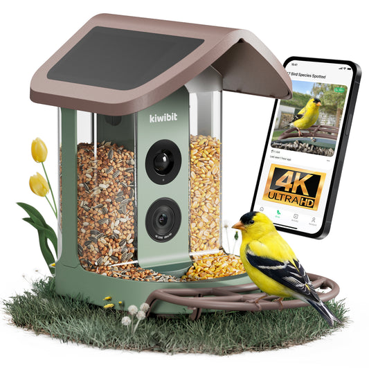 Kiwibit Bird Feeder 2 4K AI Camera with Solar Panel (Lifetime AI Included)
