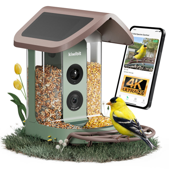 Kiwibit Bird Feeder 2 4K AI Camera with Solar Panel (Lifetime AI Included)