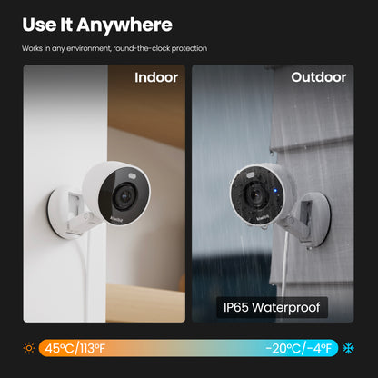 Kiwibit 2K Wired Security Camera with Magnetic Mount