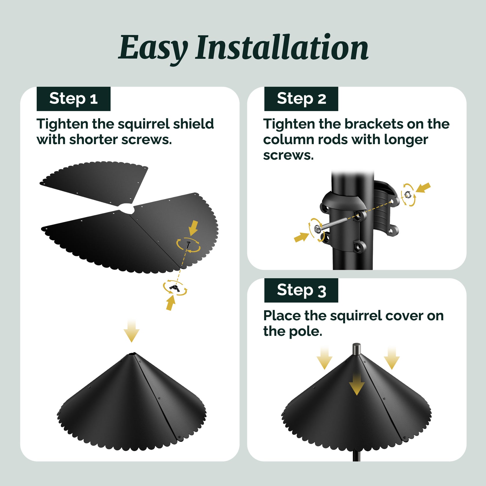 Kiwibit 19" Squirrel Baffle for Bird Feeder Pole