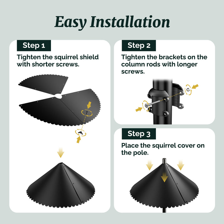Kiwibit 19" Squirrel Baffle for Bird Feeder Pole