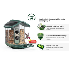 Kiwibit Bird Feeder 2 Pro 4K AI Camera with Solar Panel (Lifetime AI Included) - Early Bird