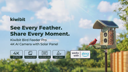 Kiwibit Bird Feeder 2 4K AI Camera with Solar Panel (Lifetime AI Included)